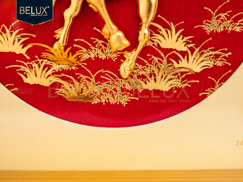 Tranh Ngựa dát vàng 24k&nbsp;20x20cm